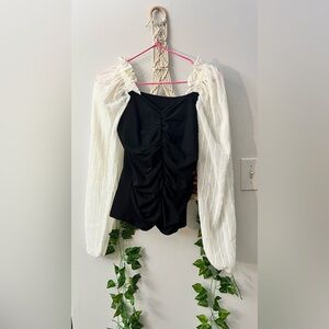 Ruffle arms off-shoulder going out blouse